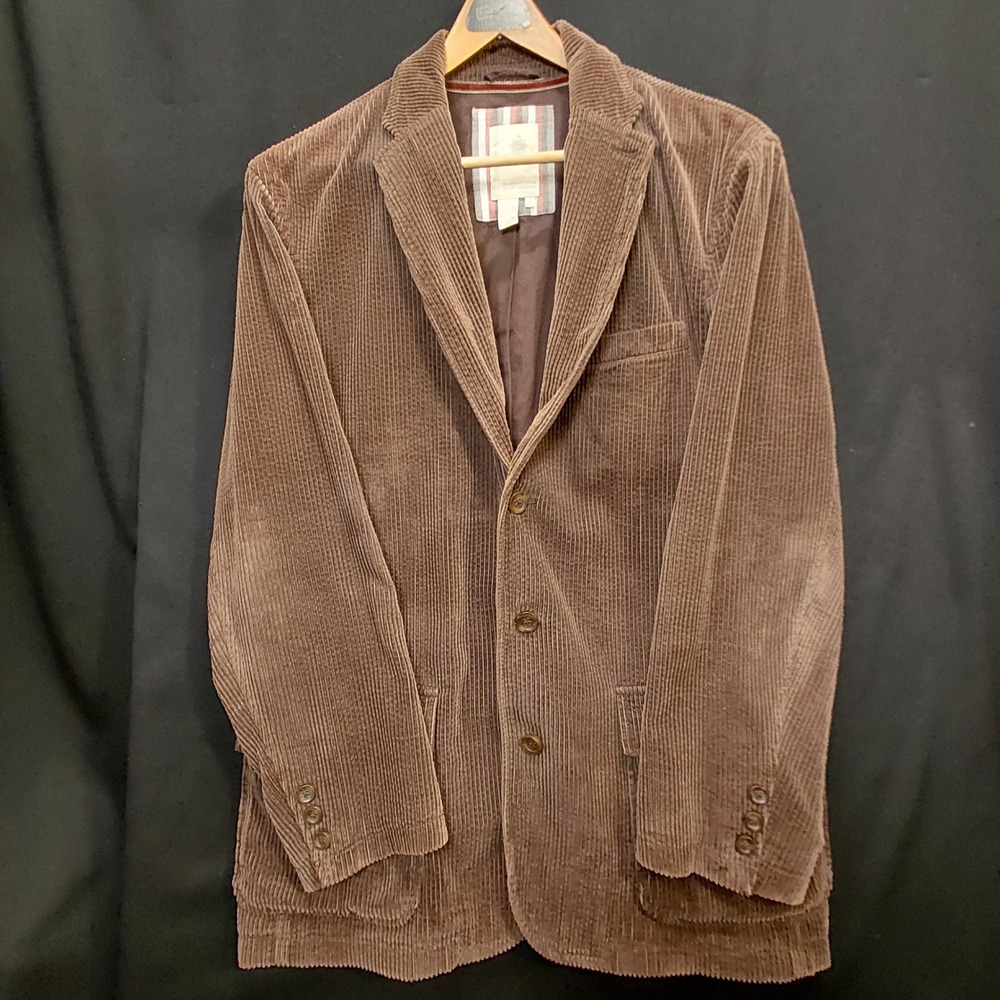 Territory Ahead Mens Brown Cotton Corduroy 3 Button Blazer Sport Coat L 110307